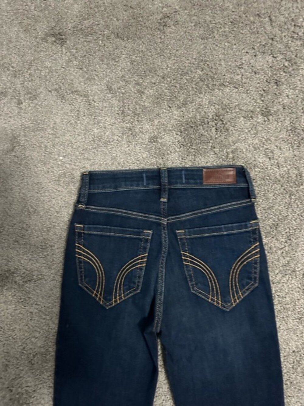 Hollister High Rise Flare Jeans Dark Wash Y2K Retro Size 26R Boho Chic - Picture 5 of 10
